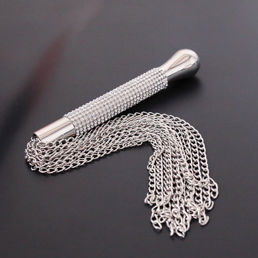 Starlit Cascade Diamond-Handle Chain Flogger