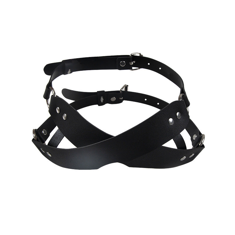 Noir Veil Full-Cover Leather Blindfold