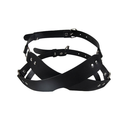 Noir Veil Full-Cover Leather Blindfold