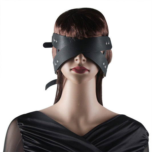Noir Veil Full-Cover Leather Blindfold